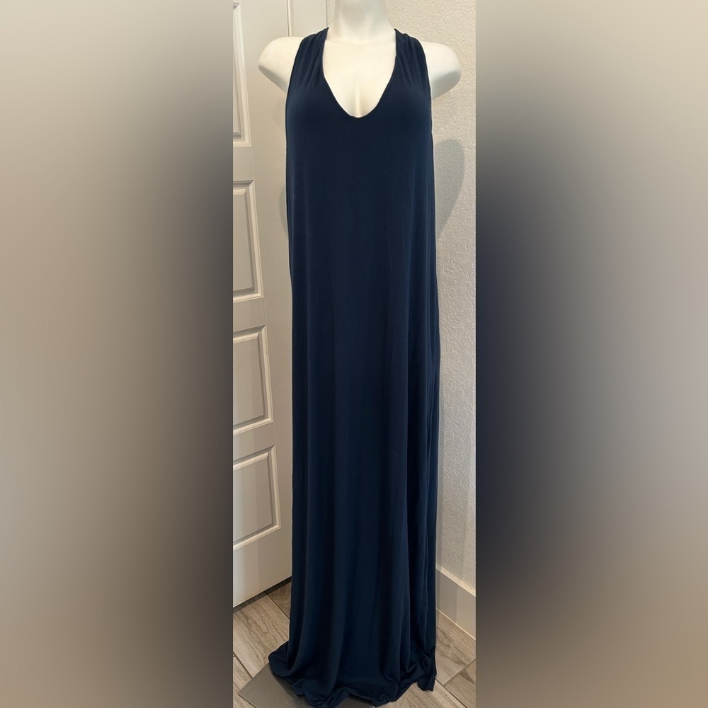 Athleta Navy Getaway Dress Sleeveless Maxi Dress
